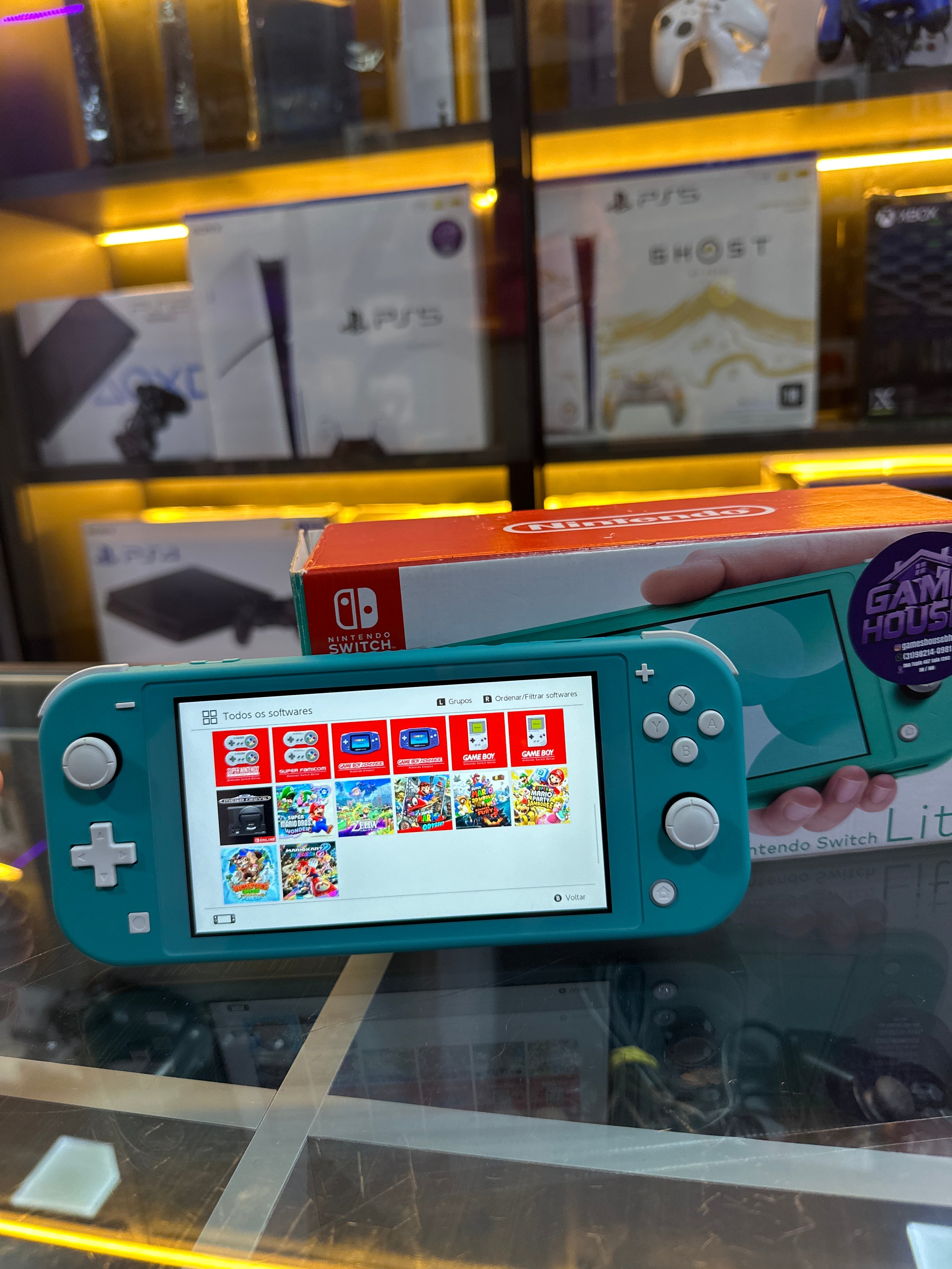 Nintendo switch lite Desbloqueado 128gb +40 jogos Semi novo ( foto demonstrativa)