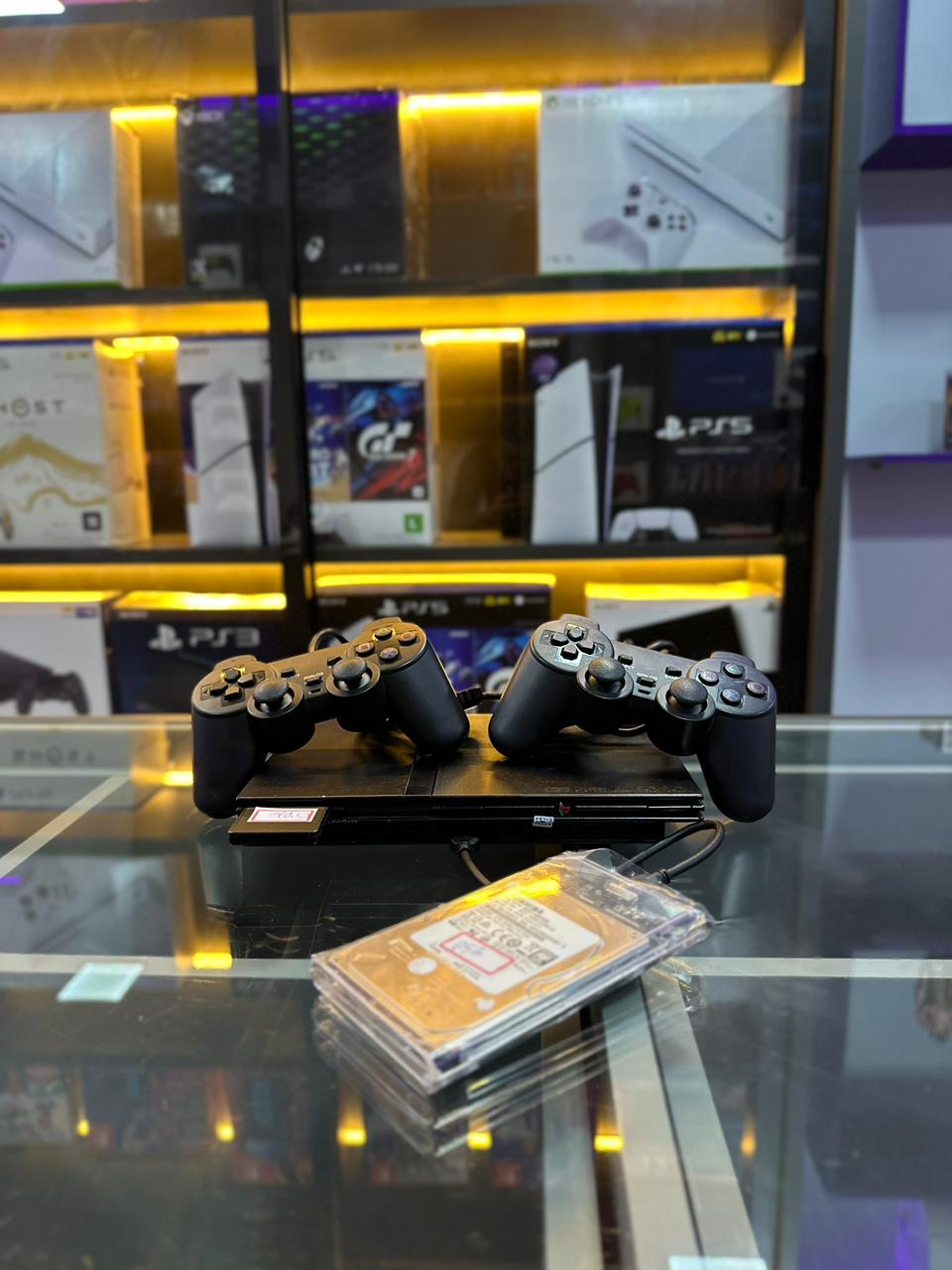 playstation 2 opl com hd com + de 100 jogos + 2 controles