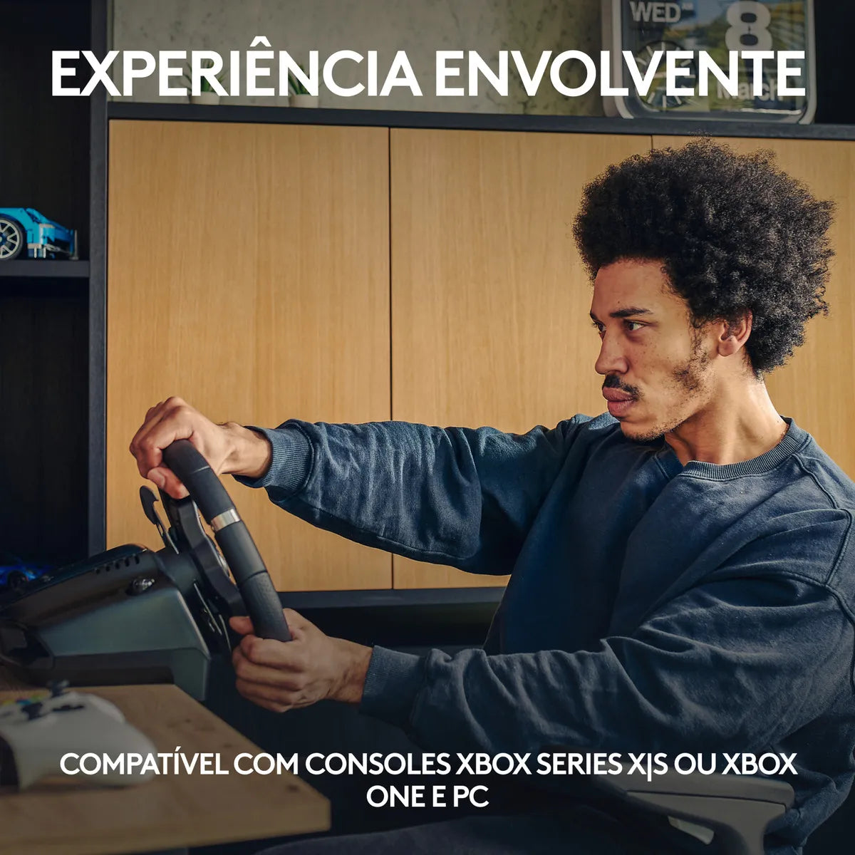 Volante gamer Logitech Driving Force G920 cor preto