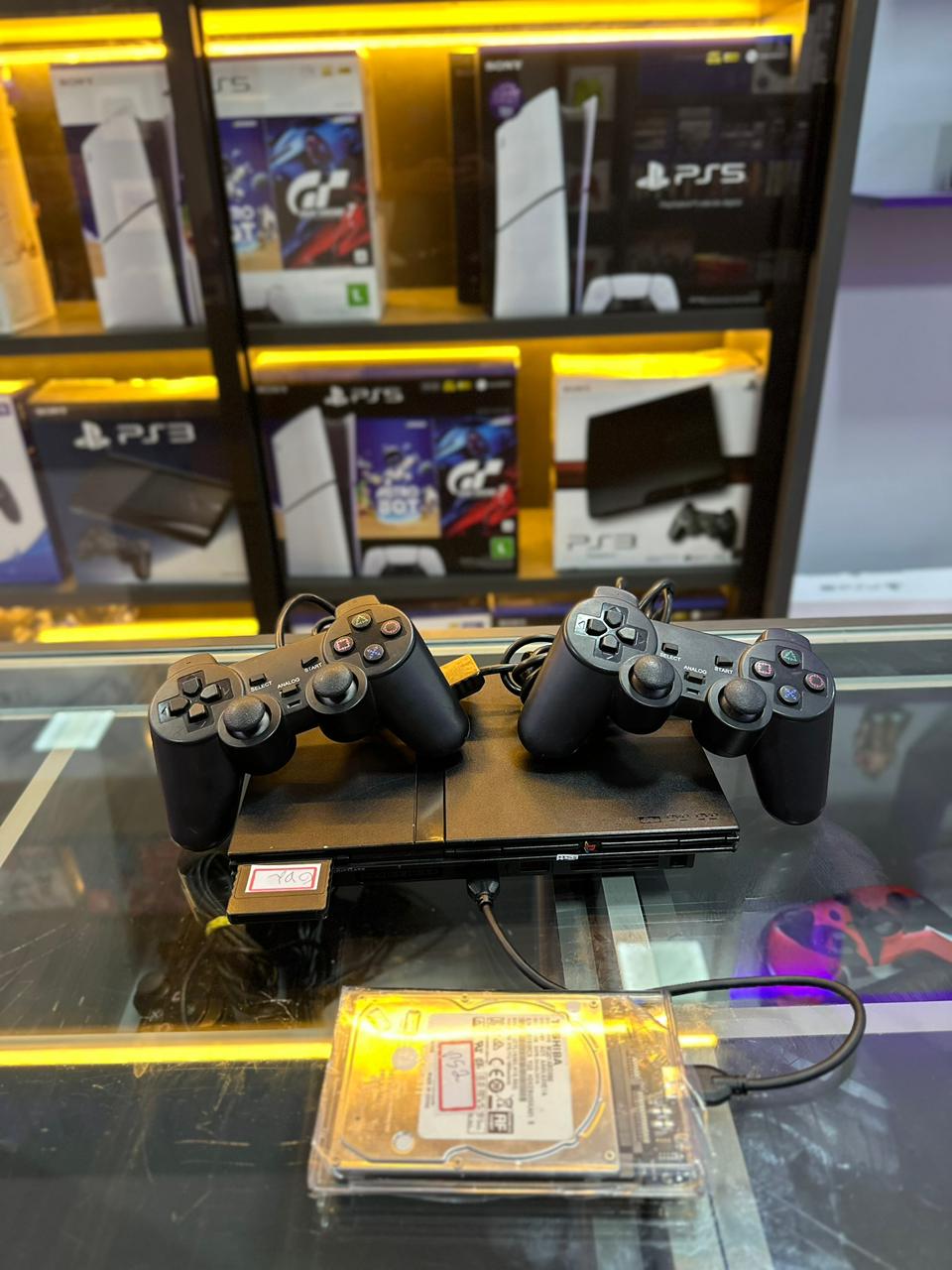 playstation 2 opl com hd com + de 100 jogos + 2 controles