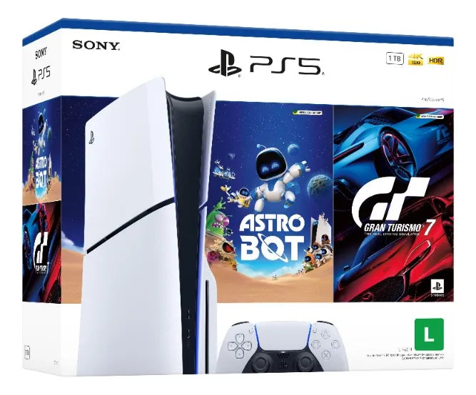 Console Playstation®5 1tb Slim Disk - Pacote Astro Bot E Gran Turismo 7 Branco