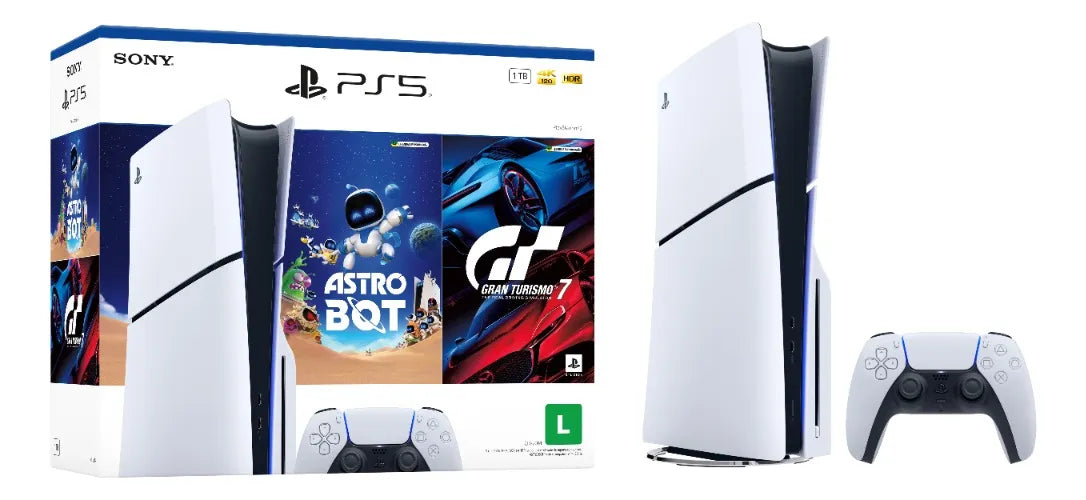 Console Playstation®5 1tb Slim Disk - Pacote Astro Bot E Gran Turismo 7 Branco